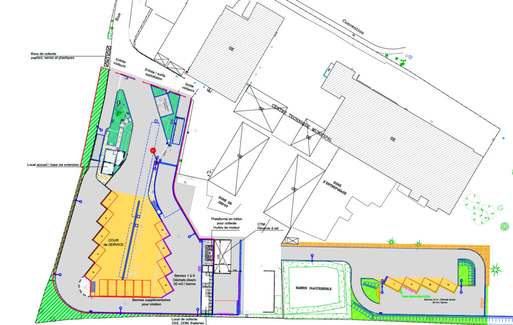 Plan du projet de réhabilitation de la déchetterie Sainte-Geneviève-des-Bois