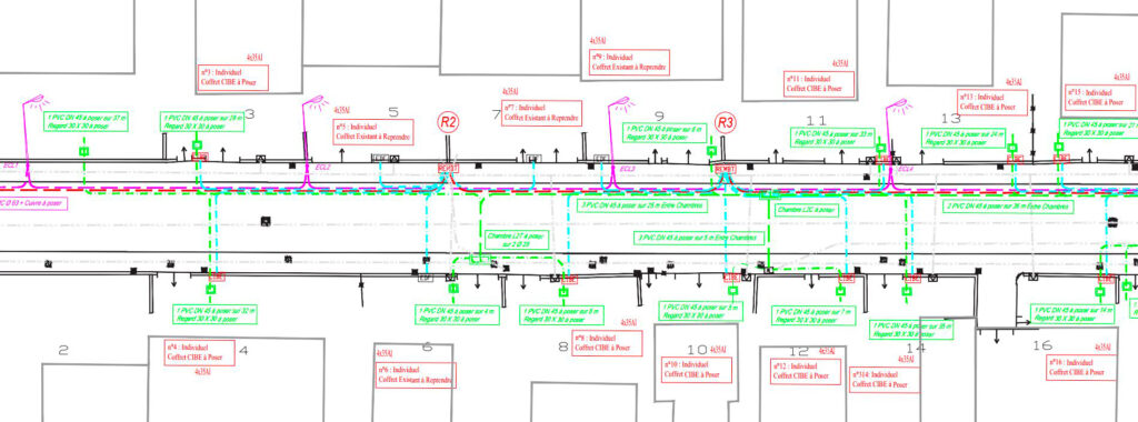Plan du projet d'enfouissement des réseaux à Saint-Brice-sous-Forêt