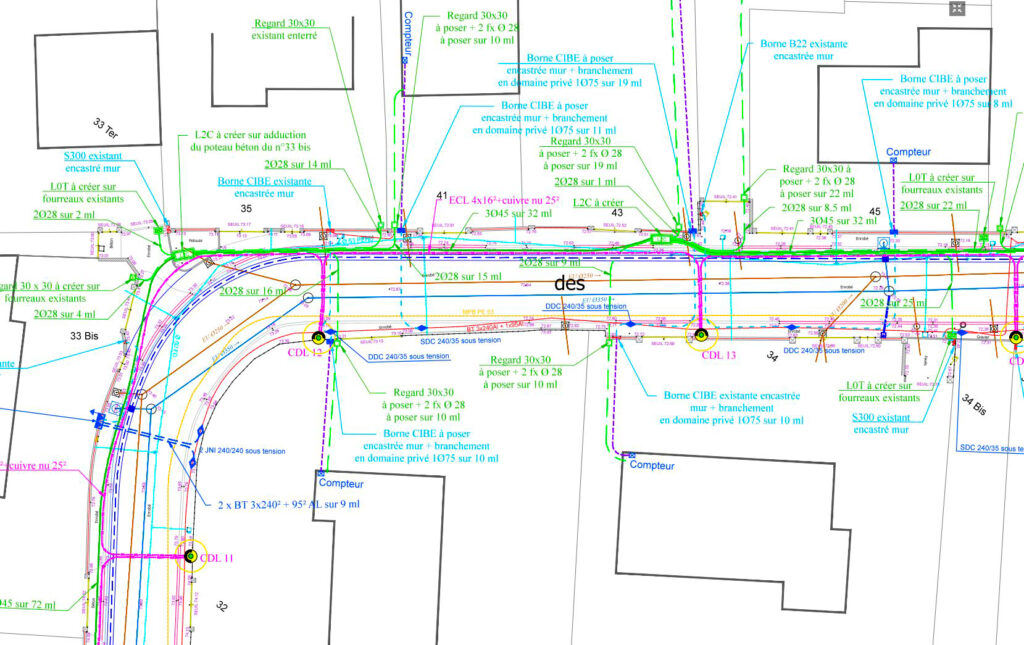 Plan du projet d'enfouissement des réseaux à Draveil